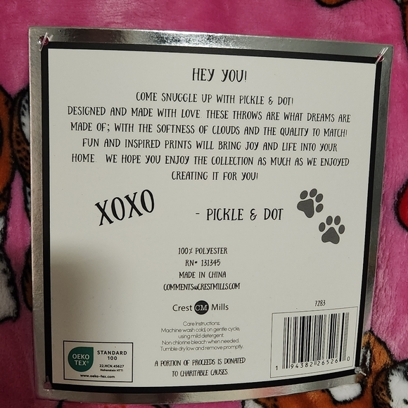 Pickle & Dot Pink Corgi Valentines's Day Blanket Throw NWT - Picture 7 of 12